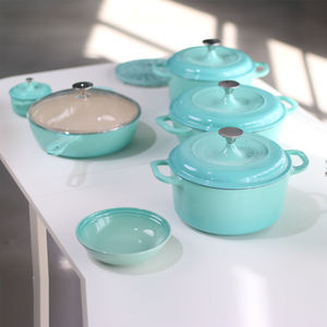 QulenoThe Duke Collection Set combine plusieurs modè<span class=keywords><strong>les</strong></span>, Coo Pot, Fry Pot, Sauté Pot Cast Iron Enamel Set - Product Image 5