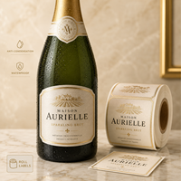 Expédition le lendemain, impression d'étiquettes pour champagne, seau à glace, autocollant résistant et durable pour mariage, directement de l'usine