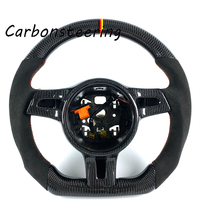 Modifications intérieures pour Porsche, volant personnalisé en fibre de carbone pour Porsche 991 Carrera S Cabriolet Turbo-S GT3, accessoires de mise à niveau