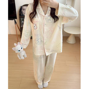 Pijamas de Primavera y Otoño para Mujer, Diseño de Gato <span class=keywords><strong>Mary</strong></span>, Manga Larga, Casual, Lindo, Ropa de Casa de Dibujos Animados, OEM - Product Image 2