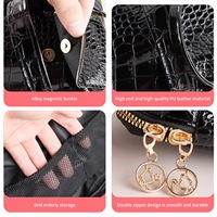 Ensemble de 40 pinceaux de maquillage professionnels avec sac de maquillage à texture crocodile, poils synthétiques, kit de pinceaux pour fond de teint, blush et fard à paupières