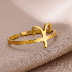 Anello minimalista del segno della stella dell'acciaio inossidabile per i gioielli fini regolabili delle donne per la festa di fidanzamento di nozze o il regalo - Product Image 4