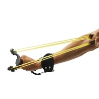 Lance-pierre professionnel en alliage d'aluminium, durable, pour l'extérieur, tactique, de pêche, avec 6 élastiques et un ballon de cartouche, haute résilience