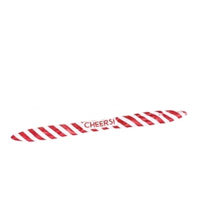 Bastón de Caramelo Inflable de PVC, 8 cm de Ancho x 152 cm de Alto x 8 cm de Profundidad, con Cuatro Soportes para Botellas, Colores Rojo y Blanco - Product Image 2