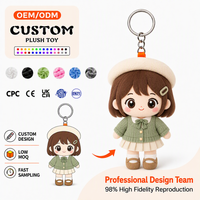 Porte-clés en peluche OEM, cadeau unisexe, design mignon de dessin animé, pour événements promotionnels