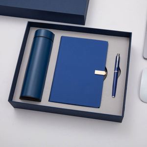 Sets de Regalo Corporativos al por Mayor: Cuaderno de Cuero Personalizable de Lujo A5 con Botella, Termo y Bolígrafo en Caja de Regalo - Product Image 1
