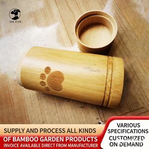 Guci Pemakaman Silinder Bambu Alami Klasik Ukiran Jejak Kaki Anjing Kucing Peti Jenazah Hewan Wadah Abu Kremasi Ramah Lingkungan DEMDOM - Product Image 5
