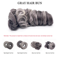 Usine directe bon prix gris bouclés Chignon chignon Double dessiné Remy cheveux tissage chinois Extension de cheveux