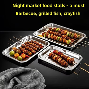 <span class=keywords><strong>Plateau</strong></span> de service rectangulaire multifonctionnel en acier inoxydable pour poissons et homards, idéal pour les restaurants en libre-service - Product Image 3