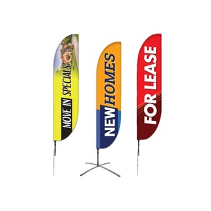 Banderas Publicitarias Portátiles de Aluminio Impresas Personalizadas, Banderas de Playa con Base en Forma de Cruz, Banderas Voladoras - Product Image 5