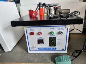 पोर्टेबल <span class=keywords><strong>pvc</strong></span> घुमावदार स्वचालित किनारे बैंडिंग मशीन मिनी लकड़ी मोटर 220v प्लाईवुड उत्पादन के लिए मैनुअल ट्रिमिंग ग्गिंग - Product Image 2