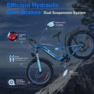 Vélo électrique <span class=keywords><strong>Aventon</strong></span> Power 26 pouces 750W 48V 19.4Ah, suspension intégrale, pneus larges, VTT EG-26A-01 26 pouces, suspension intégrale, vélo électrique EG-26A - Product Image 3
