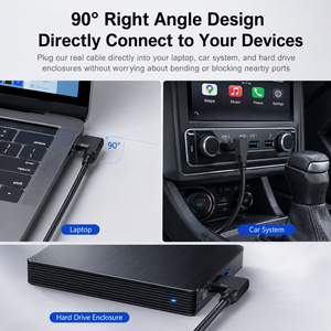 สายเคเบิล LUNGKAY Custom USB 3.0 แบบตัวผู้ หัวงอขวา Type C ความเร็วในการส่งข้อมูล 5Gbps และชาร์จเร็วสำหรับอุปกรณ์อิเล็กทรอนิกส์ - Product Image 4