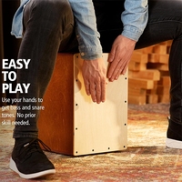 Musique acoustique personnalisable Bois de bouleau Surface brillante Percussion Jam Standard Cajon Box Drum avec caisse claire et basse