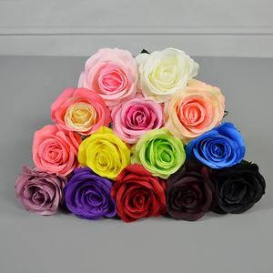 Fleur noire d'halloween, fleurs de Roses artificielles, Rose en soie au toucher véritable, Bouquets à tige longue et simple fausse fleur - Product Image 2