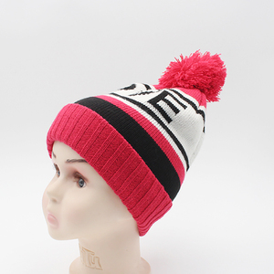 Christmas Logo <strong>Beanie</strong> Knitted Bobble Women'S Hats Wholesale Winter Warm Ski Cap with Acrylic Jacquard <strong>Pom</strong> <strong>Pom</strong> <strong>Beanie</strong> - Product Image 5