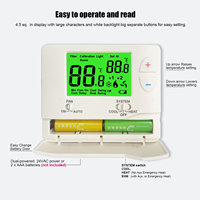 Thermostat monophasé 24V pour pompe à chaleur, 1 chauffage 1 refroidissement, régulateur de température