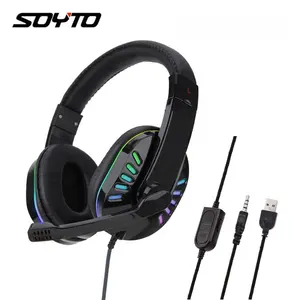 SY755RGB Colorful Gaming Headset Surround Stereo 3.5mm Vibration mit Mic Comfortable Adjustable Headband Headphone