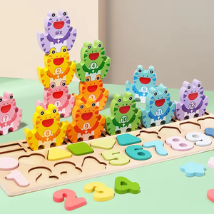 Giocattoli <span class=keywords><strong>Montessori</strong></span> in <span class=keywords><strong>legno</strong></span> Puzzle di corrispondenza Multi-stile logaritmico bordo Fine abilità motorie giocattoli per ragazzi ragazze - Product Image 4