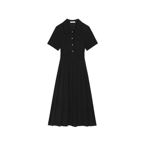Vestido Camisero Plisado de Verano <span class=keywords><strong>2026</strong></span> de VEGA CHANG para Mujer, Nuevo Diseño, Estilo Delgado y Elegante, Color Negro - Product Image 6