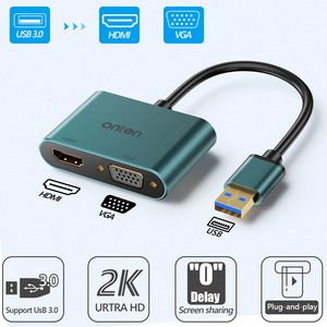 Adaptateur USB3.0 vers HDTV VGA 2-<span class=keywords><strong>en</strong></span>-1 <span class=keywords><strong>4K</strong></span> 60Hz VGA <span class=keywords><strong>1080P</strong></span> 60Hz, <span class=keywords><strong>convertisseur</strong></span> USB3.0 vers VGA 2-<span class=keywords><strong>en</strong></span>-1 <span class=keywords><strong>1080P</strong></span> sans pilote pour ordinateur - Product Image 2