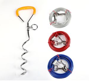 Estaca y cable de amarre para perros de alta resistencia para acampar y patio con ancla para correa segura para mascotas - Product Image 6