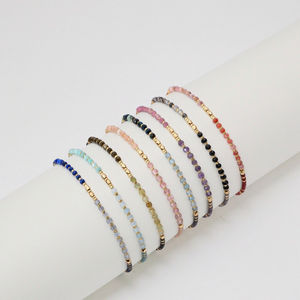 Braccialetto Boho Unico ZMZY con Piccole Pietre Naturali, Semplice Braccialetto dell'Amicizia con Perline - Product Image 1