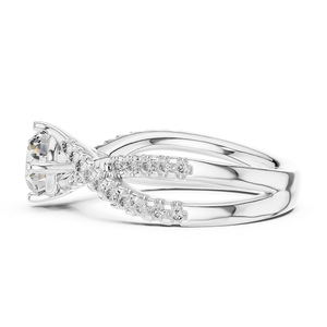 Magnifique bague en argent et diamants pour femme, bijou élégant et étincelant, choix parfait pour les mariages, les fiançailles et les soirées. - Product Image 3
