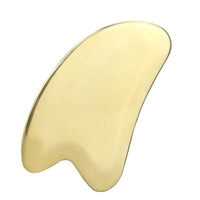 Grattoir Gua Sha en Cuivre Pur en Forme de Corne, Planche Guasha Style Corne de Bœuf en Laiton, Bord Lisse, Outil de Massage et de Spa pour Grattage des Méridiens TCM