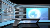Pupitre d'Ancre de Journal Télévisé à LED Incurvé au Design Moderne, Console de Diffusion pour Stations de Radio et Studios d'Actualités