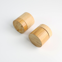 Bouteille en verre cosmétique en bambou 60/90 ml, pot en verre pour crème visage, avec couvercle en bois, résistant aux enfants, impression de logo, gravure, conteneur