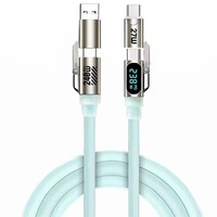 Cable de Datos de Carga Súper Rápida 4 en 1 de Silicona Líquida de 240 W con Pantalla Digital Inteligente