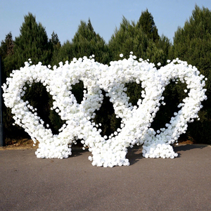 Fabrik Günstige Hot Selling Hochzeits dekoration Großhandel White Rose Heart Flower Arch für Hochzeit Hintergrund dekoration - Product Image 1