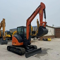 Mini-excavatrice Hitachi ZX55U d'occasion, 5,5 tonnes, excavatrice compacte sur chenilles avec moteur fiable, machine de construction hydraulique