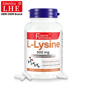 ผู้ผลิตอาหารเสริมสารอาหาร L-Lysine สารสกัดจากพืช ช่วยเสริมสร้างการสร้างคอลลาเจน สำหรับผู้ชายและผู้หญิง 200 แคปซูล L-Lysine - Product Image 1