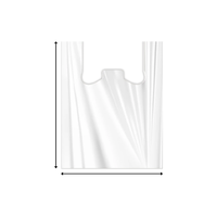 Bolsa de Camiseta Reutilizable LOCO de HDPE Blanco, Tamaño 15x35, Resistente y Duradera para Empaque y Protección Diarios