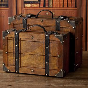 Cofre Grande de Madera Vintage, Caja Decorativa para Joyas, Recuerdos, <span class=keywords><strong>Ropa</strong></span> y Juguetes, Caja de Almacenamiento de Madera, Cofre del Tesoro - Product Image 6