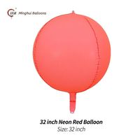 Ballons en aluminium ronds 4D de couleur néon en gros, 22" 32", sphères néon en Mylar, décoration de plafond pour mariage et anniversaire