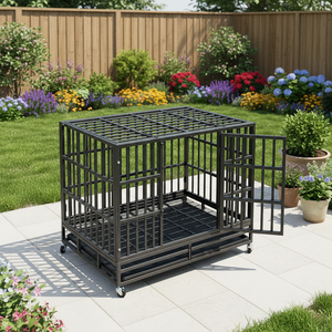 Gabbia per Animali Domestici Pieghevole di Facile Montaggio con Ruote Girevoli e Vassoio Rinforzato, Tubo Ellittico, Ampio Spazio, Vendita all'Ingrosso - Product Image 2