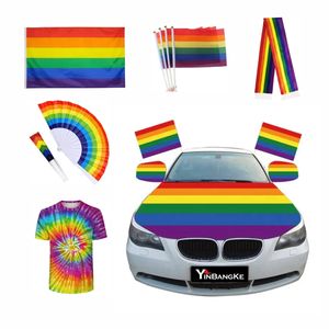 Love Wins Pride Products Durable Rainbow Car Flags Hand Banners Gafas <span class=keywords><strong>de</strong></span> sol Pins Hood Covers Camisetas Lanyards-Stylish Pennant - Product Image 1
