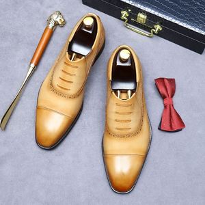 Chaussures Oxford légères et imperméables en cuir de vachette respirantes à lacets pour hommes grandes tailles, idéales pour les occasions formelles et décontractées (vente en gros) - Product Image 2