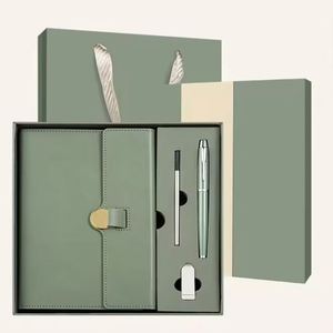 Novelties Business Logo Stationery Customized Luxury Pu Leather <b>Notebook</b> Pen and Refill Gift <b>Set</b> Office and School - Product Image 1