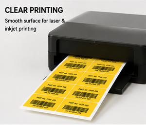 Yellow Self Adhesive Labels 40 Sheets 400 Labels Rectangular Strong Adhesion Easy Peel No Residue - Product Image 3