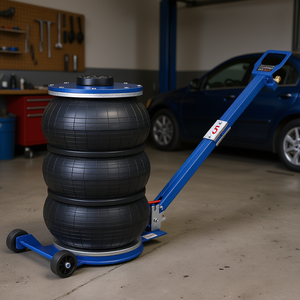Triple <b>Bag</b> Pneumatic Car Jack 5 <b>Ton</b> Steel Pipes Adjustable Handle For Garage Use - Product Image 2