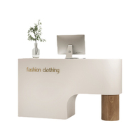 Kainice Mobilier de bureau moderne personnalisé Bureau de réception en bois courbé Comptoir de vente au détail pour magasins Comptoirs de caisse