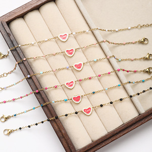 Pulsera <span class=keywords><strong>de</strong></span> Acero Inoxidable con Forma <span class=keywords><strong>de</strong></span> Corazón, Pulsera <span class=keywords><strong>de</strong></span> Amor, Carta, <span class=keywords><strong>Amistad</strong></span>, Regalo <span class=keywords><strong>de</strong></span> Cumpleaños - Product Image 2