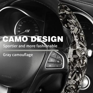 Funda para Volante de Fibra de Carbono Forjada 2P con Diseño de Camuflaje Universal Antideslizante Compatible con Volantes en Forma de D y Redondos - Product Image 4