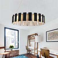 Lustres circulaires en fer noir et blanc au design simple, éclairage de plafond pour salon, chambre à coucher, salle à manger