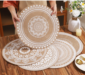 Set di Tovagliette di Lusso per Matrimoni, Moderne Tovagliette in Juta per Colazione e Cucina, Resistenti al Calore, Design Ispirato all'Estate - Product Image 2