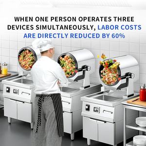Machine à frire automatique au gaz avec évier, équipement de restaurant commercial, wok de cuisson robotisé en acier de qualité alimentaire - Product Image 6